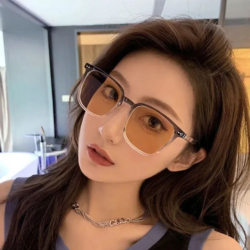 Gafas fotocrom&aacute;ticas de lujo para miop&iacute;a para mujeres y hombres, gafas para miop&iacute;a con montura cuadrada a la moda, gafas de sol terminadas para exteriores