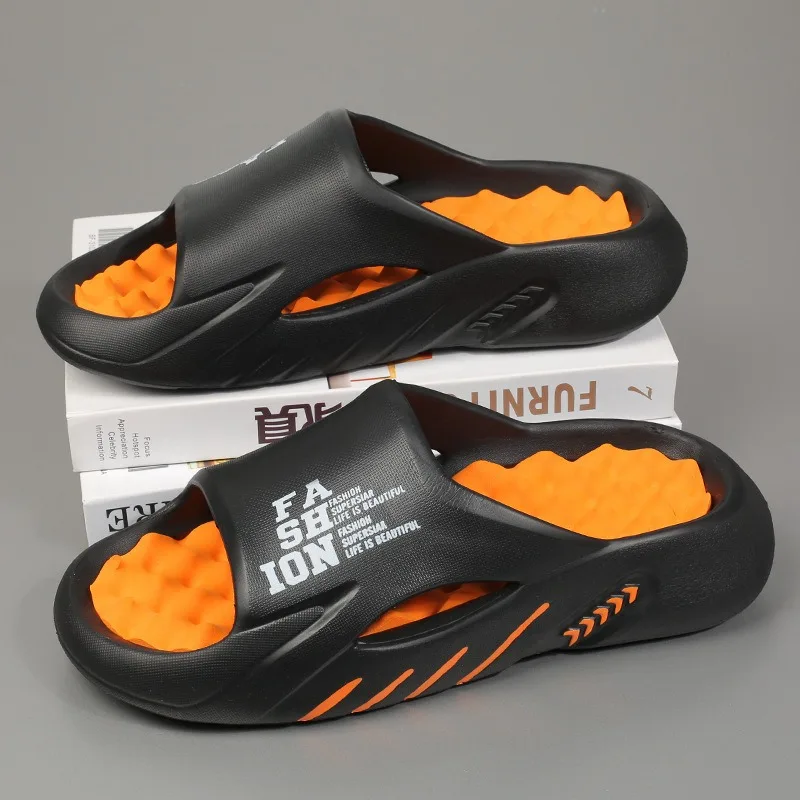 Zapatillas de verano para hombre, zapatillas de masaje EVA, zapatos informales ligeros para la playa, zapatillas de suela blanda para interiores, sandalias con plataforma para exteriores para hombre