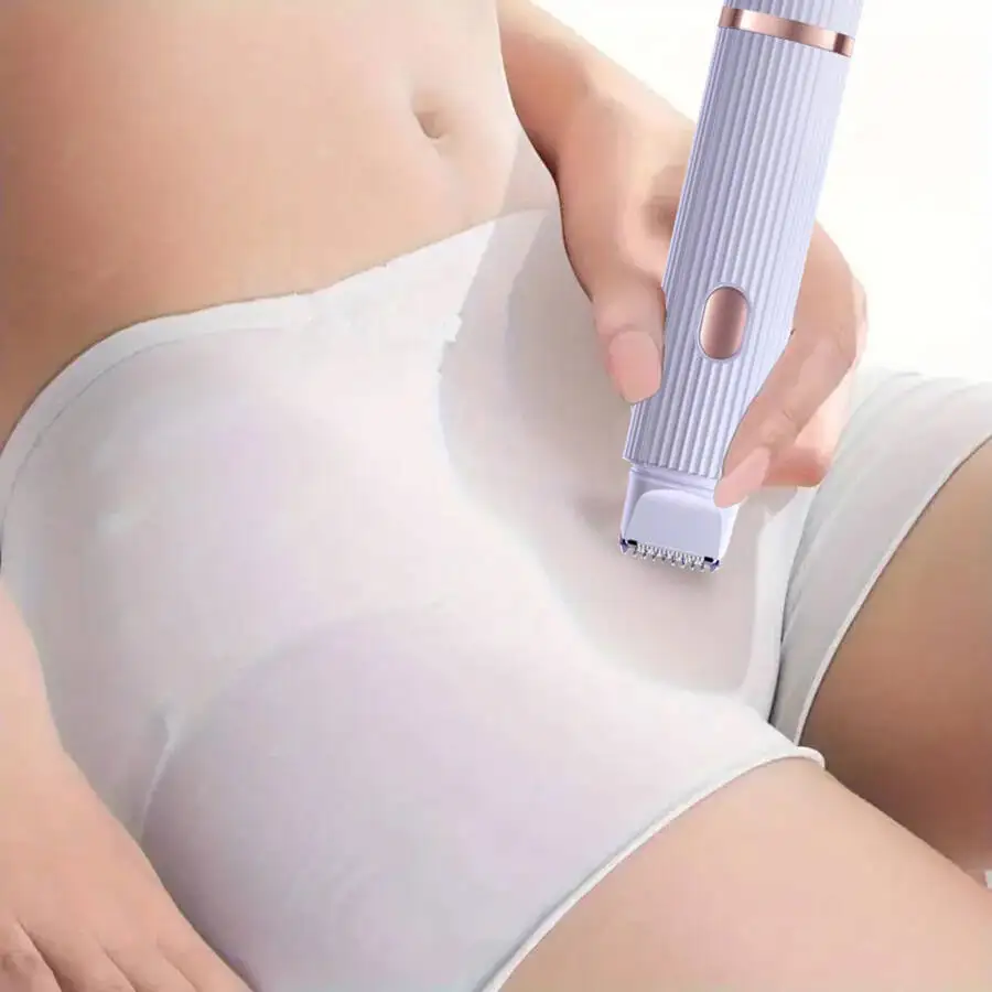 Afeitadora el&eacute;ctrica dos en uno para mujer: adecuada para cejas, rostro, piernas y axilas, depiladora port&aacute;til en seco y h&uacute;medo