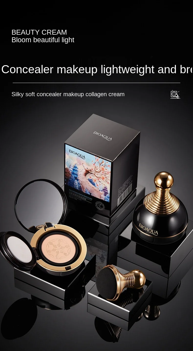 Maquillaje con almohadilla de aire, base hidratante permeable al aire, brillo Natural, control de aceite, crema BB de maquillaje, nuevo Maquillaje con almohadilla de aire, base hidratante permeable al aire, brillo Natural, control de aceite, crema BB de maquillaje, nuevo