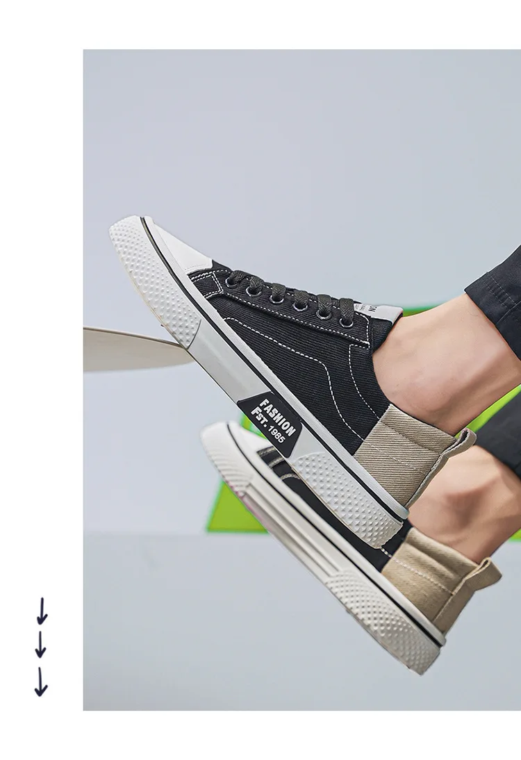 Zapatos de Skate de lona transpirables para hombre, zapatillas informales de suela suave, calzado deportivo antideslizante, ligero y vers&aacute;til, 37-48