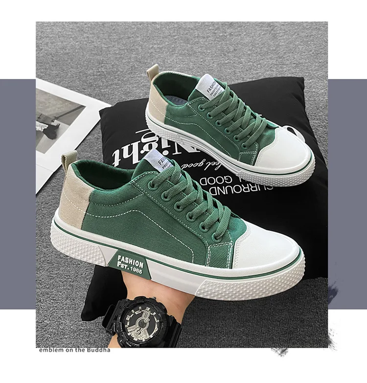 Zapatos de Skate de lona transpirables para hombre, zapatillas informales de suela suave, calzado deportivo antideslizante, ligero y vers&aacute;til, 37-48
