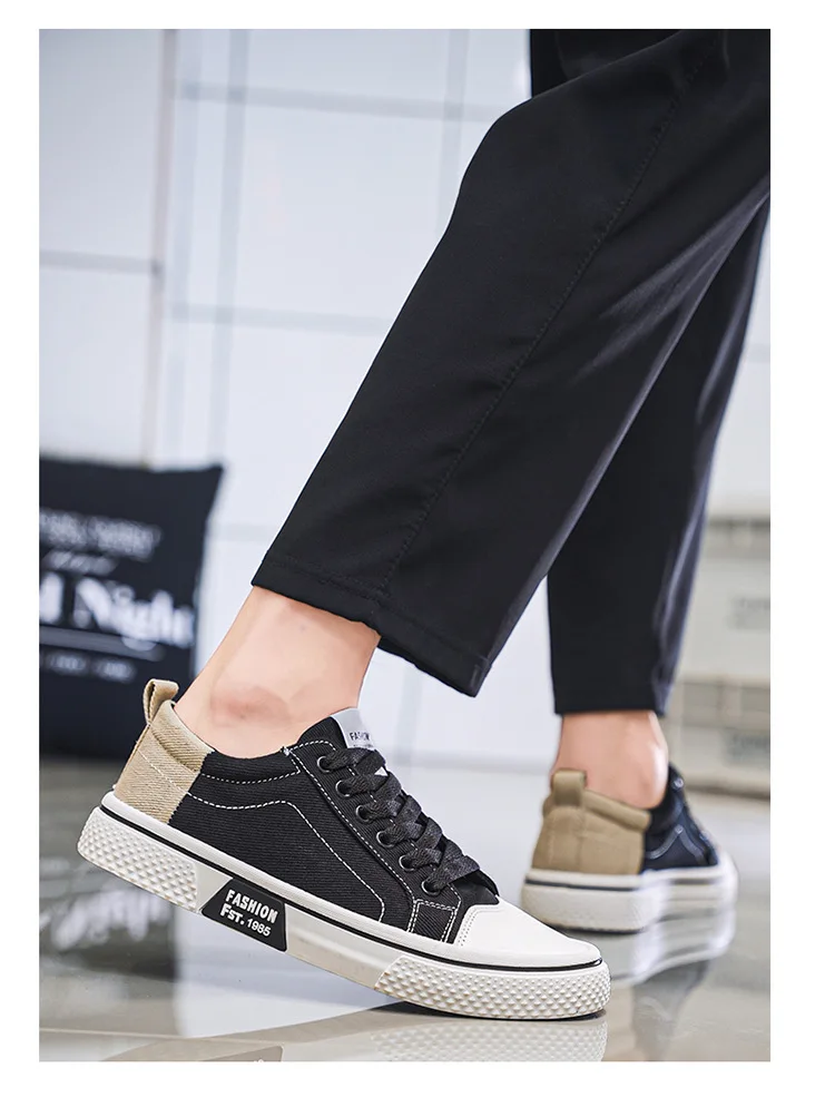 Zapatos de Skate de lona transpirables para hombre, zapatillas informales de suela suave, calzado deportivo antideslizante, ligero y vers&aacute;til, 37-48