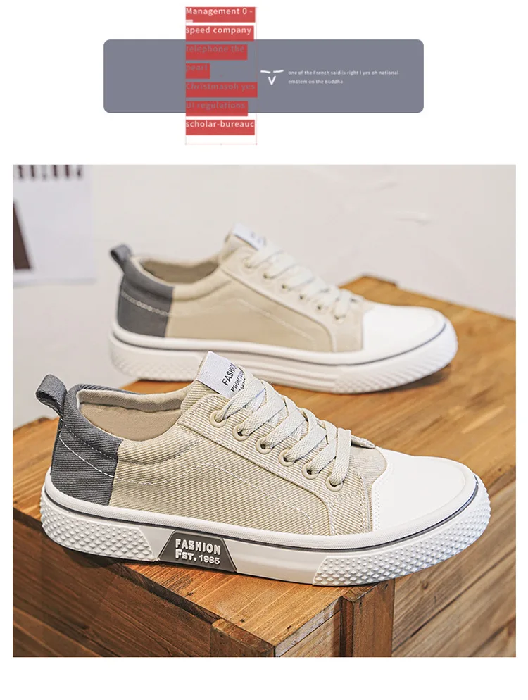 Zapatos de Skate de lona transpirables para hombre, zapatillas informales de suela suave, calzado deportivo antideslizante, ligero y vers&aacute;til, 37-48