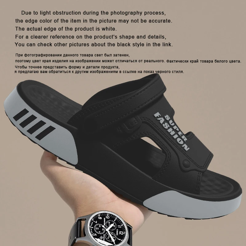 Zapatillas de hombre de verano EVA, sandalias deslizantes con plataforma de suela blanda, zapatos de playa para caminar en interiores y exteriores, chanclas, zapatos para el hogar para hombre