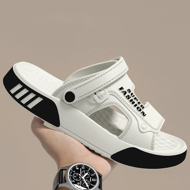 Zapatillas de hombre de verano EVA, sandalias deslizantes con plataforma de suela blanda, zapatos de playa para caminar en interiores y exteriores, chanclas, zapatos para el hogar para hombre
