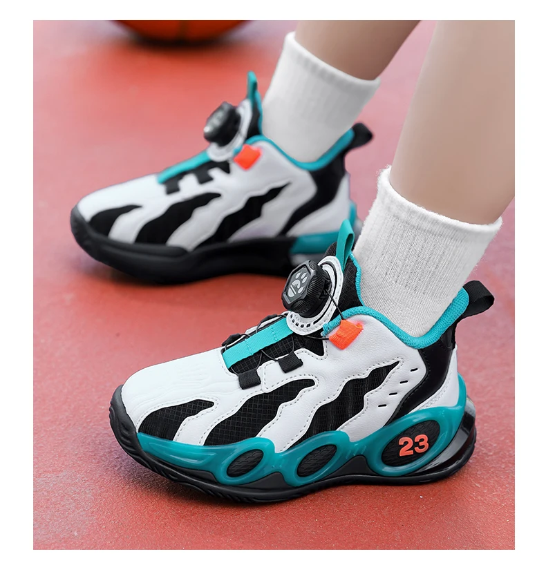 Zapatillas de baloncesto de moda para ni&ntilde;os, zapatos deportivos de cuero PU de alta calidad, zapatos casuales para ni&ntilde;os y ni&ntilde;as, c&oacute;modas zapatillas de gimnasio nuevas