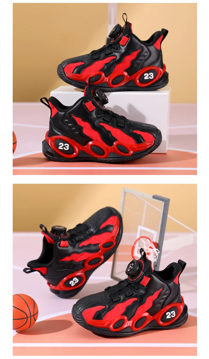 Zapatillas de baloncesto de moda para ni&ntilde;os, zapatos deportivos de cuero PU de alta calidad, zapatos casuales para ni&ntilde;os y ni&ntilde;as, c&oacute;modas zapatillas de gimnasio nuevas