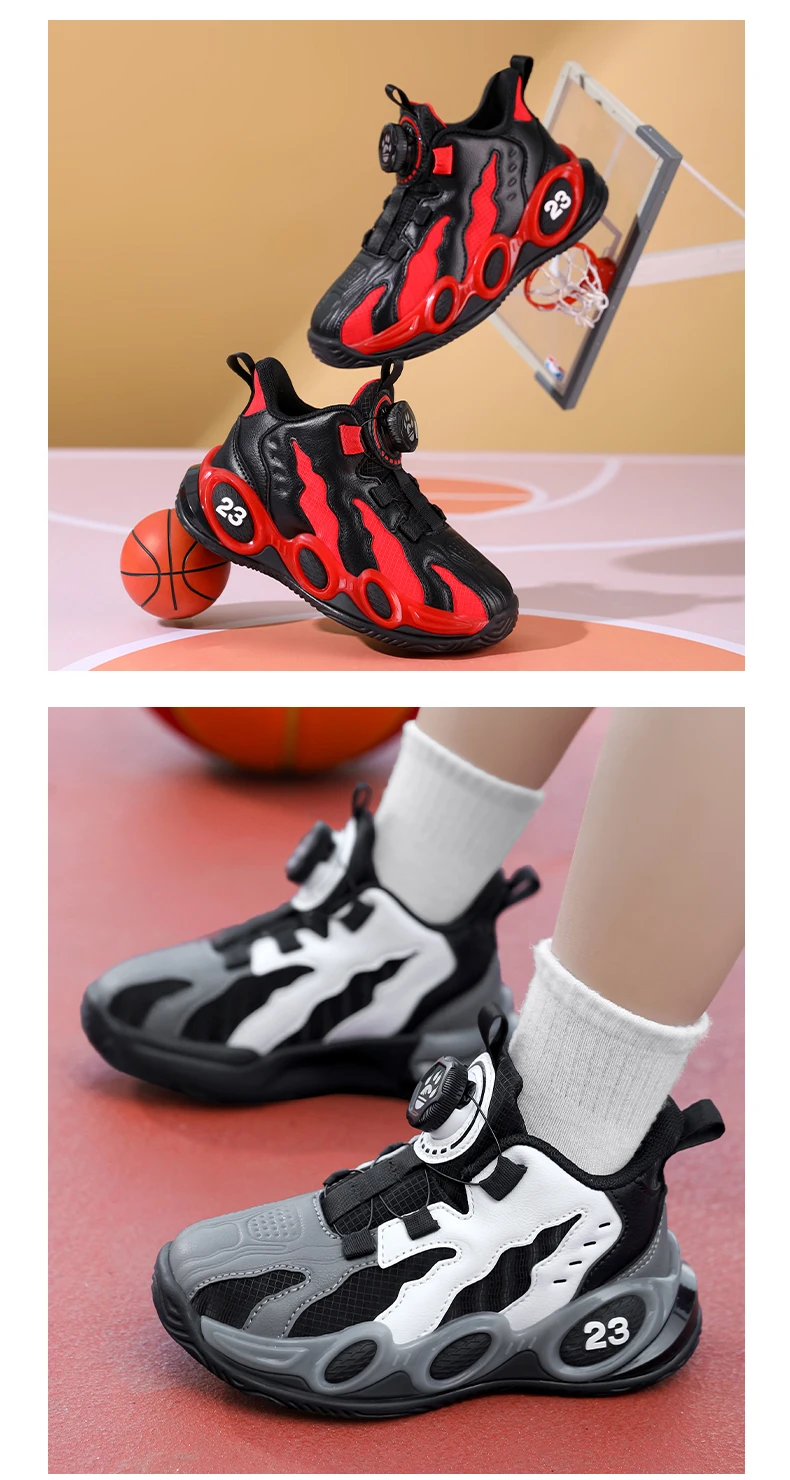 Zapatillas de baloncesto de moda para ni&ntilde;os, zapatos deportivos de cuero PU de alta calidad, zapatos casuales para ni&ntilde;os y ni&ntilde;as, c&oacute;modas zapatillas de gimnasio nuevas