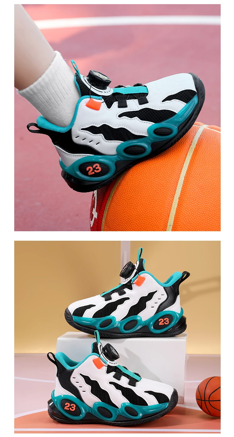 Zapatillas de baloncesto de moda para ni&ntilde;os, zapatos deportivos de cuero PU de alta calidad, zapatos casuales para ni&ntilde;os y ni&ntilde;as, c&oacute;modas zapatillas de gimnasio nuevas
