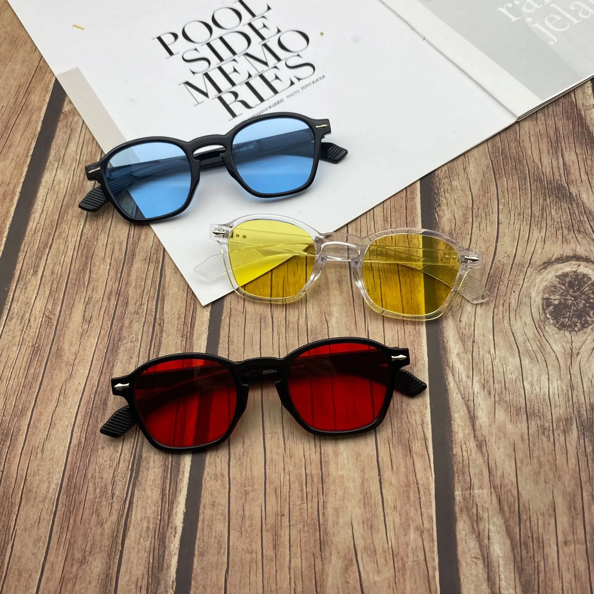 Gafas de sol cuadradas a la moda para mujer, gafas de sol de lujo amarillas y rojas, decoración Vintage, remaches, gafas redondas para conductor, gafas de sol para hombre UV400 para mujer Gafas de sol cuadradas a la moda para mujer, gafas de sol de lujo amarillas y rojas, decoración Vintage, remaches, gafas redondas para conductor, gafas de sol para hombre UV400 para mujer