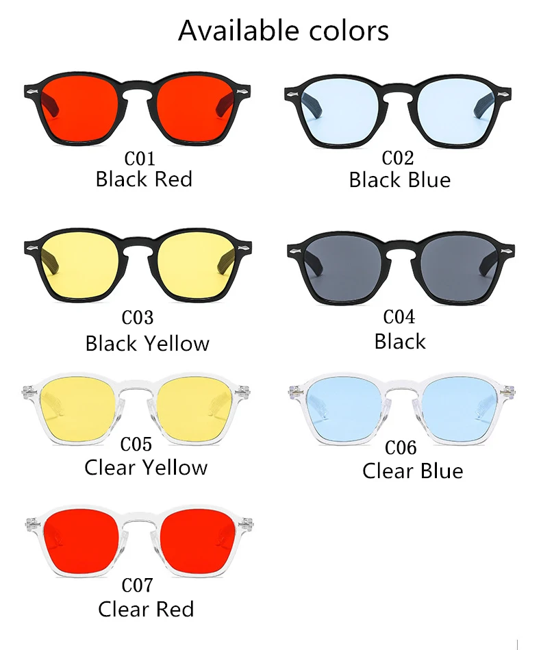 Gafas de sol cuadradas a la moda para mujer, gafas de sol de lujo amarillas y rojas, decoración Vintage, remaches, gafas redondas para conductor, gafas de sol para hombre UV400 para mujer Gafas de sol cuadradas a la moda para mujer, gafas de sol de lujo amarillas y rojas, decoración Vintage, remaches, gafas redondas para conductor, gafas de sol para hombre UV400 para mujer