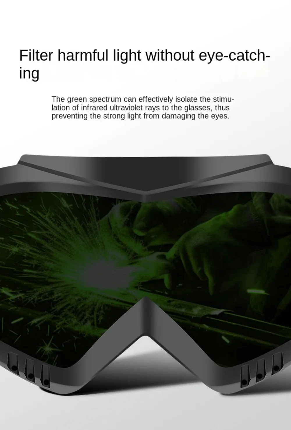 Gafas de soldadura con oscurecimiento autom&aacute;tico, resistentes al polvo, desmontable, resistente a impactos, m&aacute;scara de soldadura de corte, banda ajustable