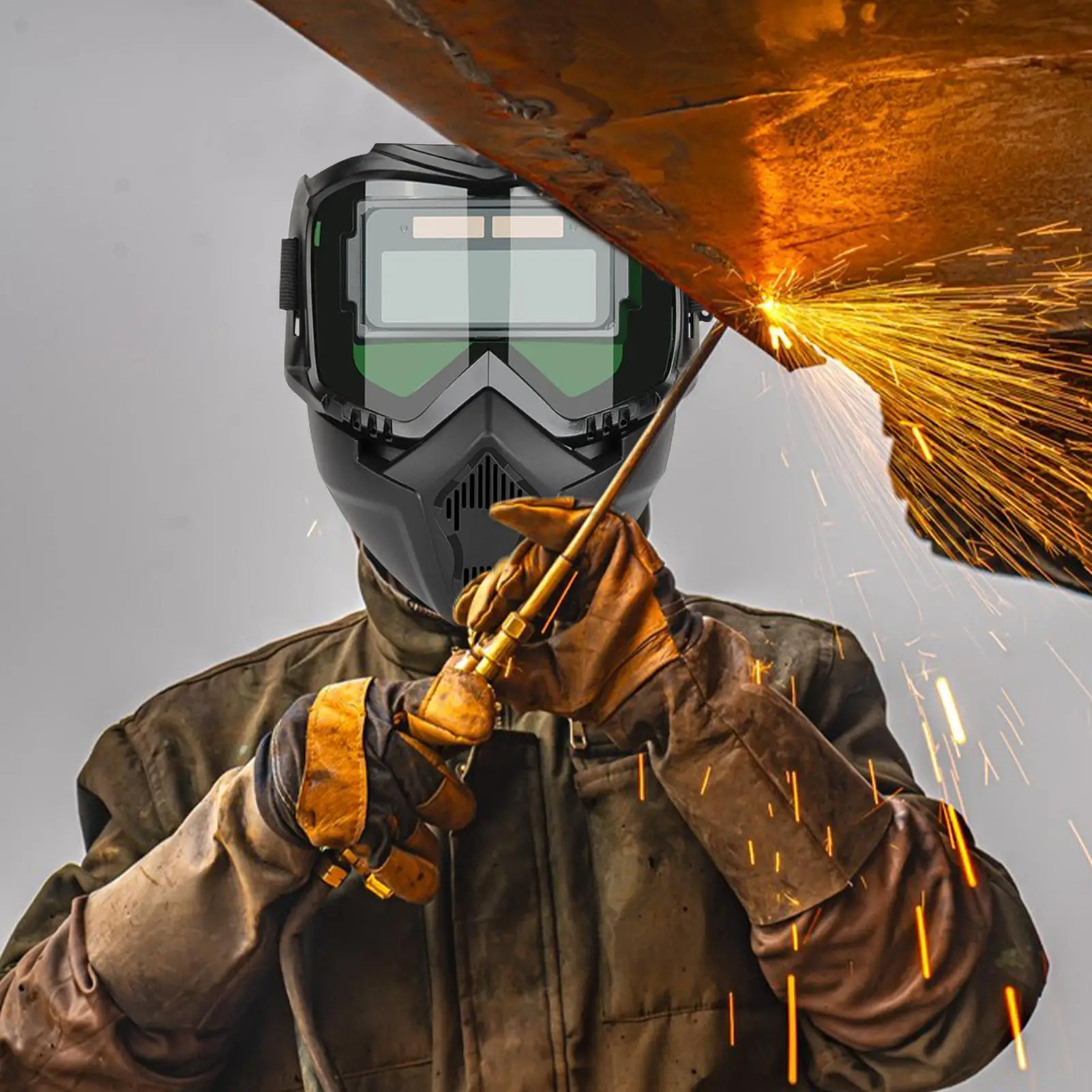 Casco de soldadura con oscurecimiento autom&aacute;tico, Protector de soldadura transpirable, Protector facial para soldador, capucha protectora de soldadura para pulir