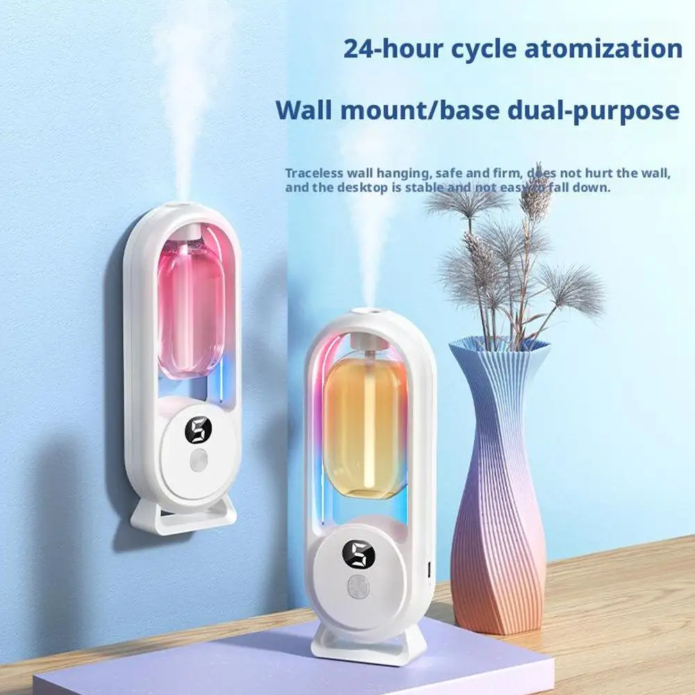 Difusor de fragancia automático, difusor de aceites esenciales alimentado por USB con pulverización y luz, fragancia casera para sala de estar, dormitorio Difusor de fragancia automático, difusor de aceites esenciales alimentado por USB con pulverización y luz, fragancia casera para sala de estar, dormitorio