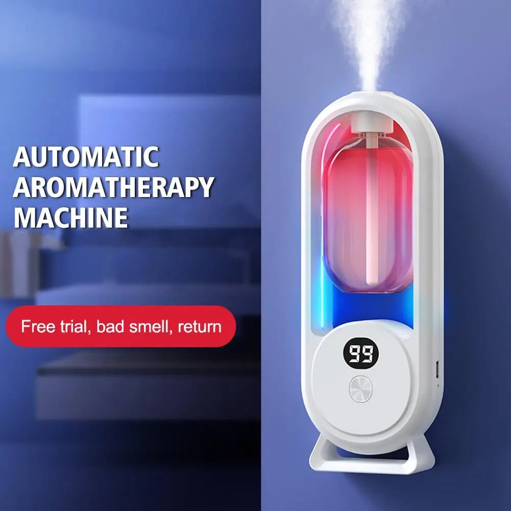 Difusor de fragancia automático, difusor de aceites esenciales alimentado por USB con pulverización y luz, fragancia casera para sala de estar, dormitorio Difusor de fragancia automático, difusor de aceites esenciales alimentado por USB con pulverización y luz, fragancia casera para sala de estar, dormitorio