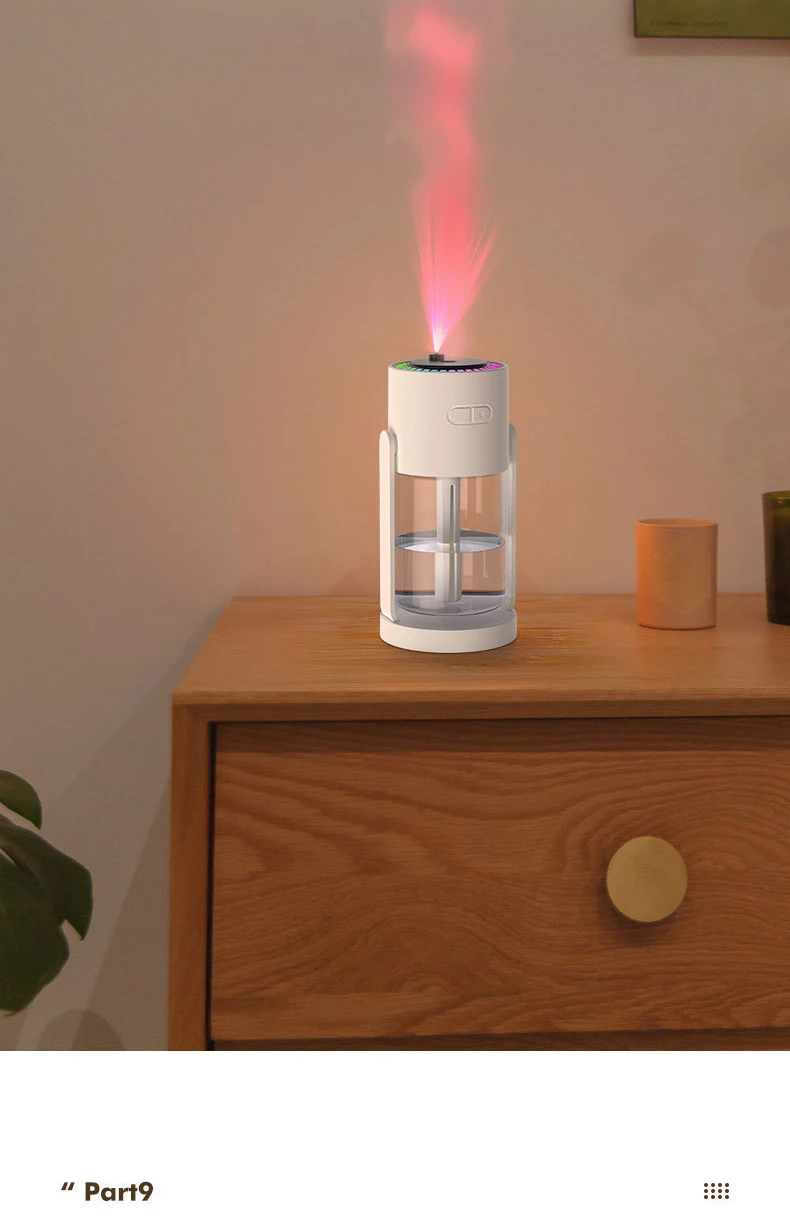 Humidificador de proyecci&oacute;n de cielo estrellado creativo, Mini humidificador de aire giratorio para coche con luz LED, difusor de Aroma el&eacute;ctrico USB para dormitorio