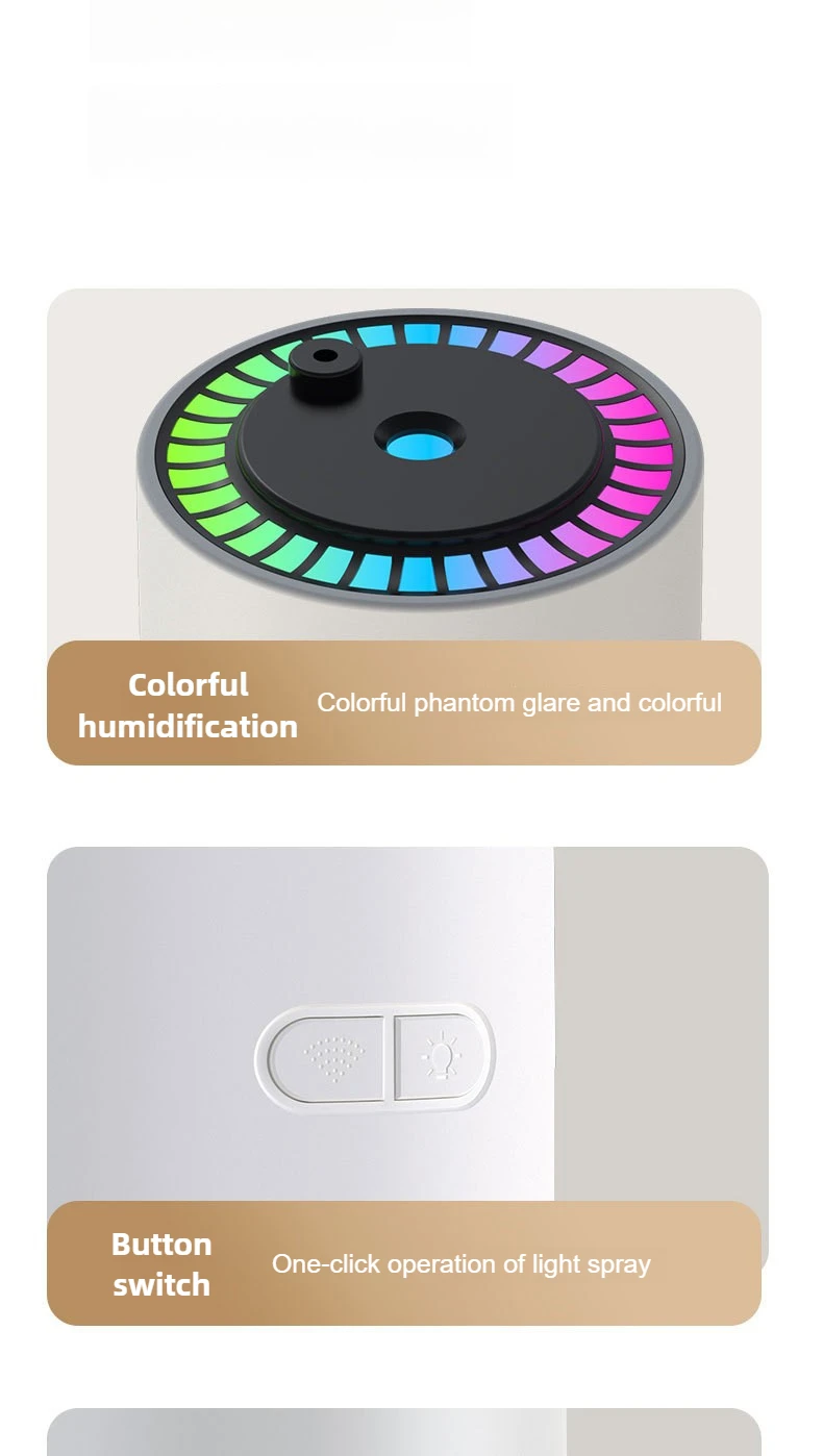Humidificador de proyecci&oacute;n de cielo estrellado creativo, Mini humidificador de aire giratorio para coche con luz LED, difusor de Aroma el&eacute;ctrico USB para dormitorio