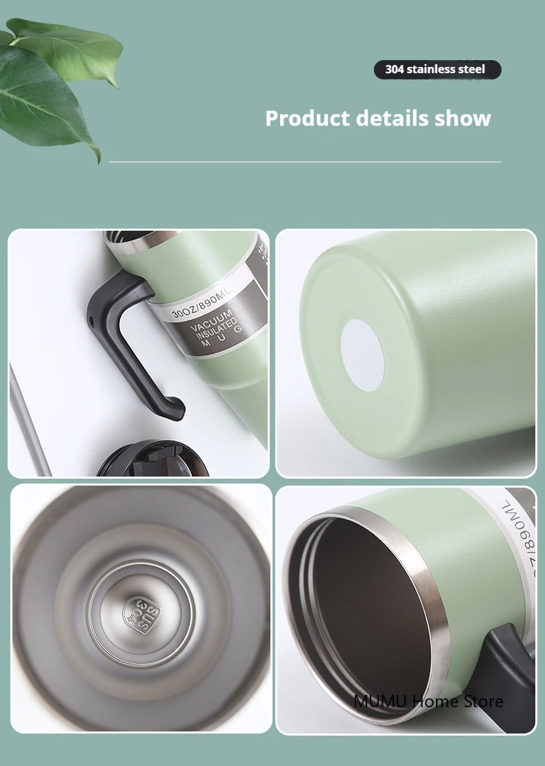 Termo de acero inoxidable de 20oz/30oz, botella de agua con aislamiento para coche, termo para deportes al aire libre, mantiene el fr&iacute;o y el calor, taza t&eacute;rmica