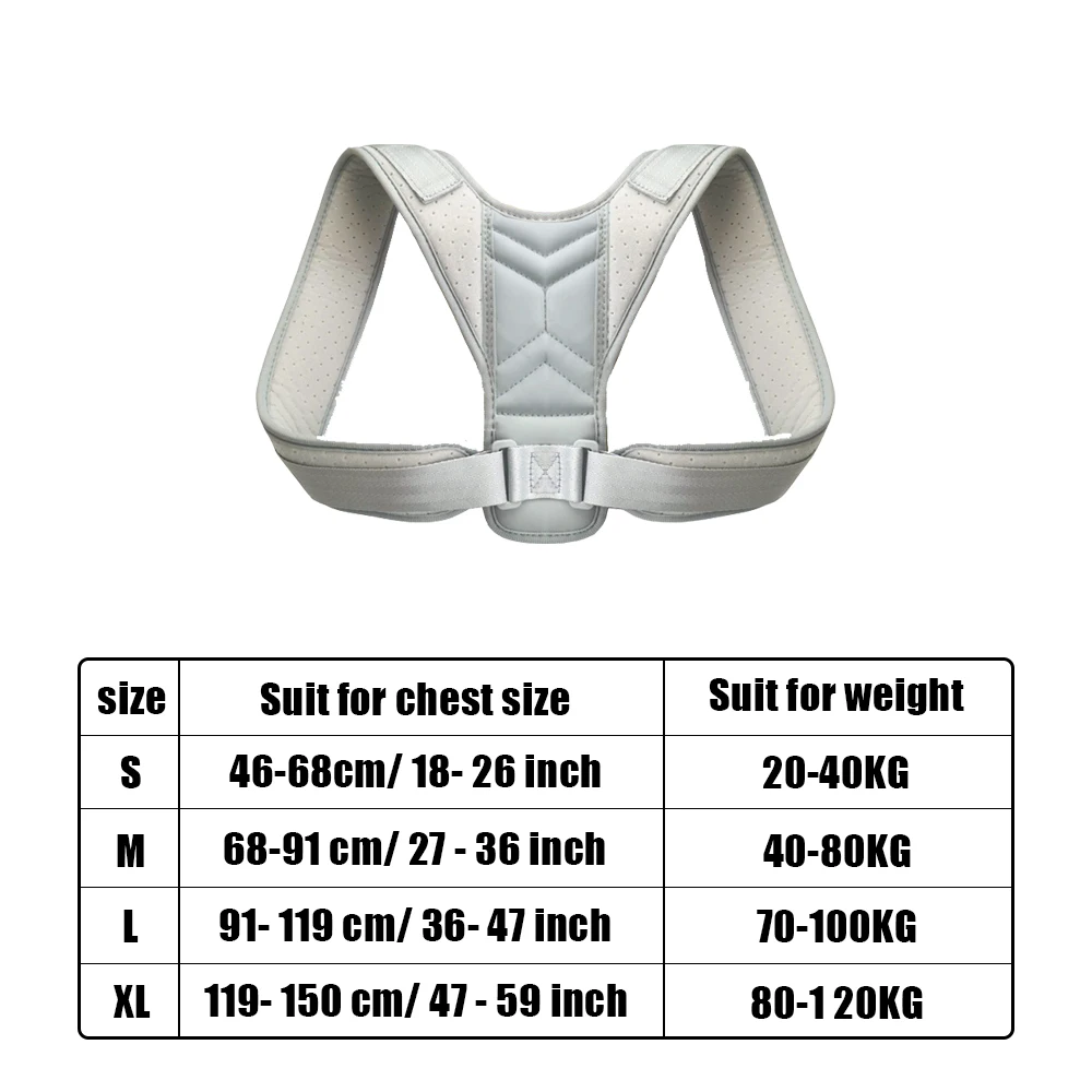 Corrector de postura de espalda, soporte de cuello ajustable, equipo de entrenamiento para el hogar y la Oficina, cintur&oacute;n corrector de soporte de hombro Postura para hombre y mujer
