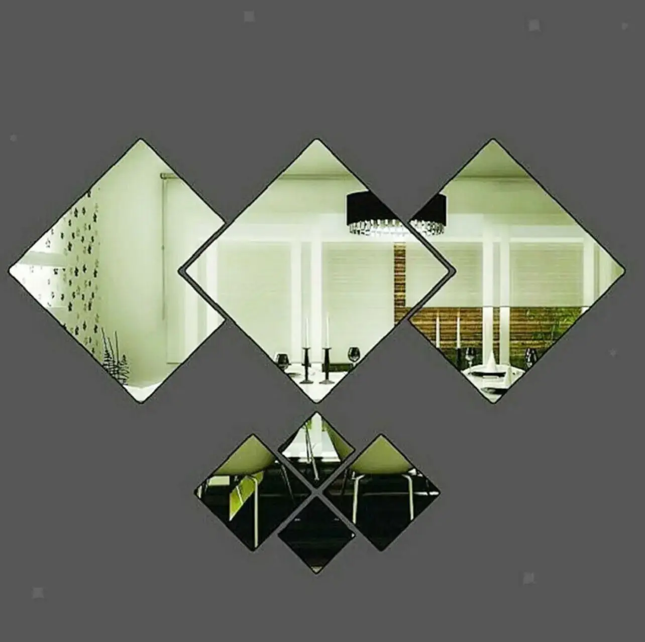 Espejo acr&iacute;lico 3D para mejorar el hogar, costuras irregulares, pegatinas de pared DIY para sala de estar, dormitorio, pegatinas de decoraci&oacute;n del hogar