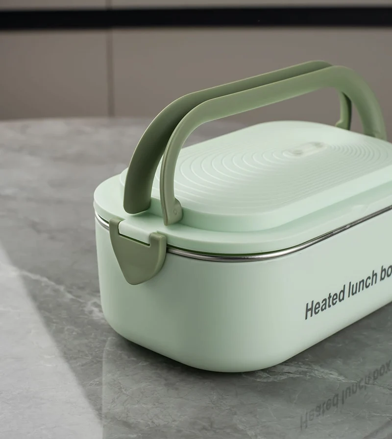 Fiambrera el&eacute;ctrica de 220V y 110V, calentador de alimentos de acero inoxidable, caja Bento con calefacci&oacute;n, 1L, enchufe UE EE. UU., calentador termost&aacute;tico para escuela y oficina, 18W