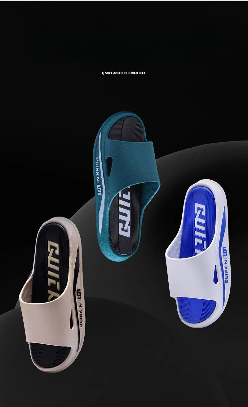 Zapatillas de moda para hombre, chanclas antideslizantes de suela blanda de PVC para hombre, sandalias de playa con parte inferior gruesa para exteriores, zapatillas de ba&ntilde;o para el hogar para parejas