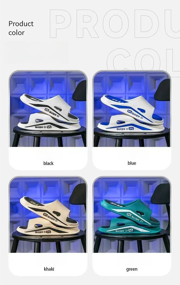 Zapatillas de moda para hombre, chanclas antideslizantes de suela blanda de PVC para hombre, sandalias de playa con parte inferior gruesa para exteriores, zapatillas de ba&ntilde;o para el hogar para parejas