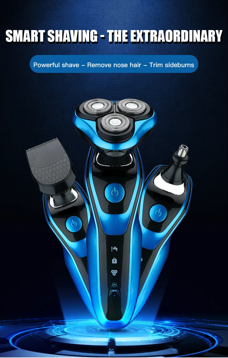 Afeitadora el&eacute;ctrica, Afeitadora rotativa, maquinilla de afeitar el&eacute;ctrica, recortadora de barba, cortadora de pelo recargable, cortadora para hombres, resistente al agua