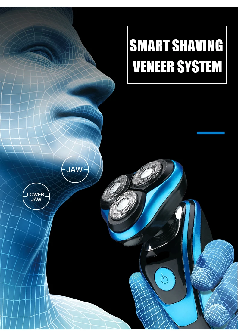 Afeitadora el&eacute;ctrica, Afeitadora rotativa, maquinilla de afeitar el&eacute;ctrica, recortadora de barba, cortadora de pelo recargable, cortadora para hombres, resistente al agua