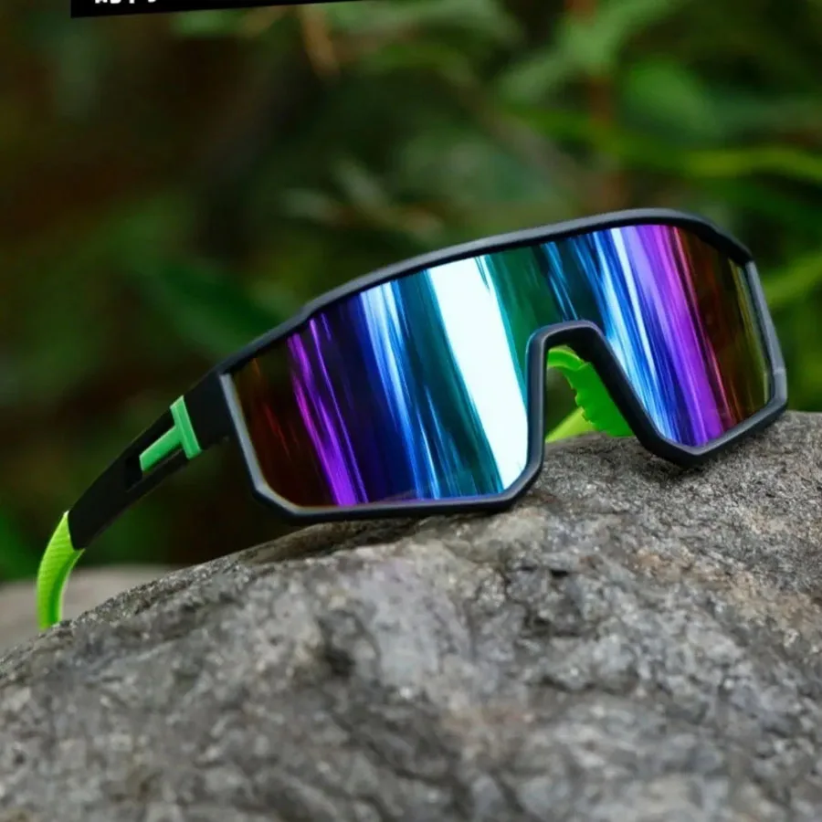 Gafas de ciclismo de gran tama&ntilde;o para hombre, gafas de sol con revestimiento colorido a prueba de viento para bicicleta, deportes al aire libre, motocicleta