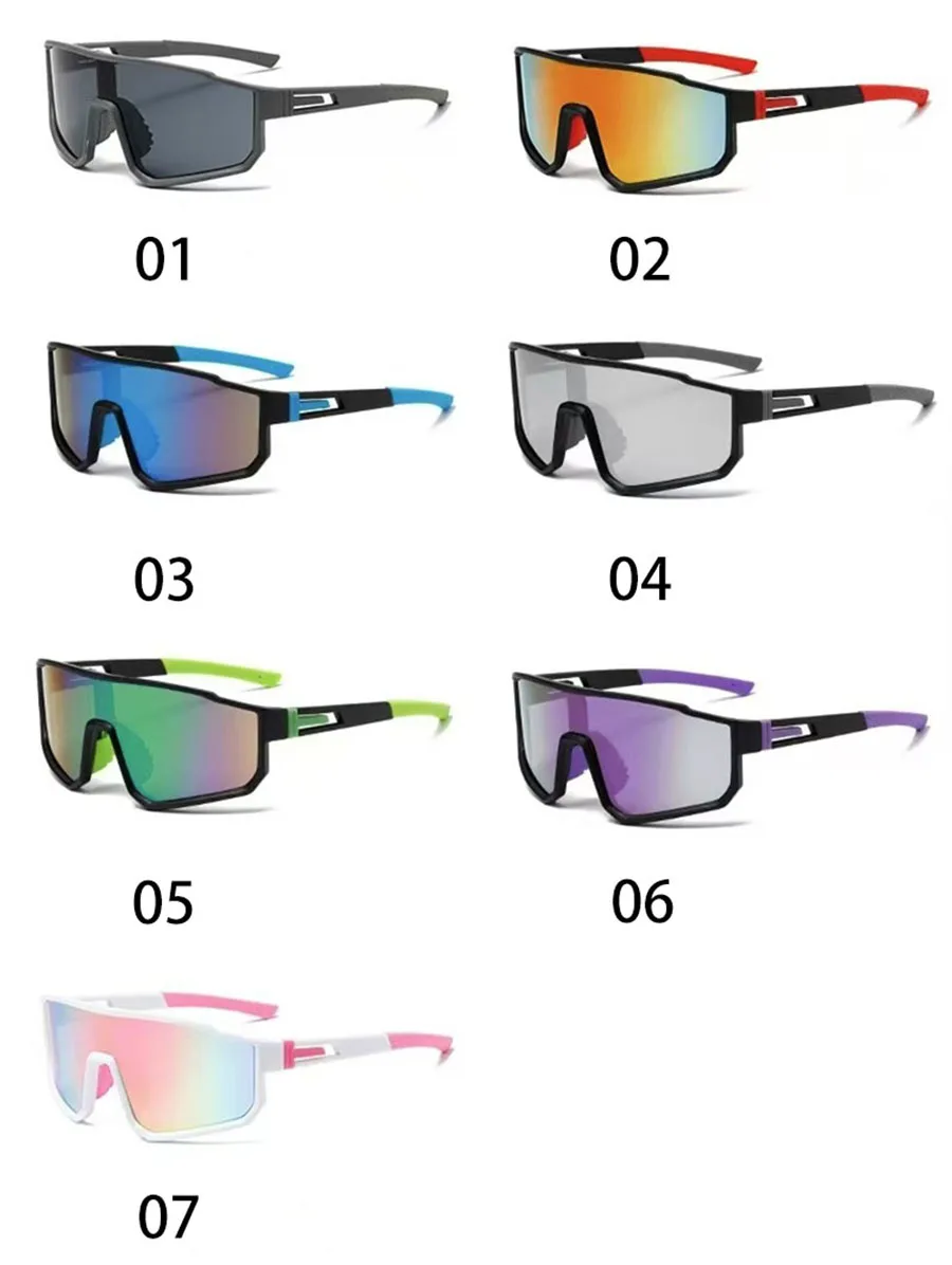 Gafas de ciclismo de gran tama&ntilde;o para hombre, gafas de sol con revestimiento colorido a prueba de viento para bicicleta, deportes al aire libre, motocicleta