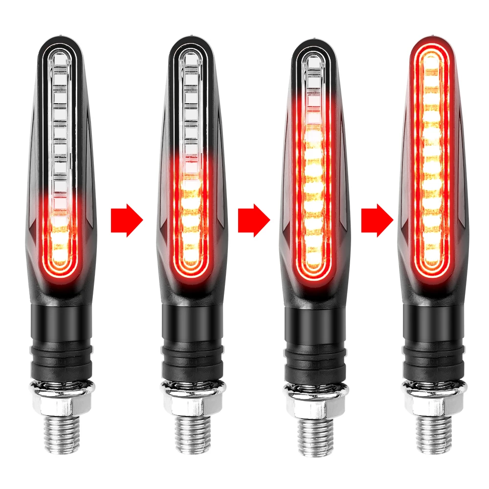Intermitentes Led para motocicleta, indicadores direccionales, luz intermitente de freno trasero, l&aacute;mpara DRL para motocicleta