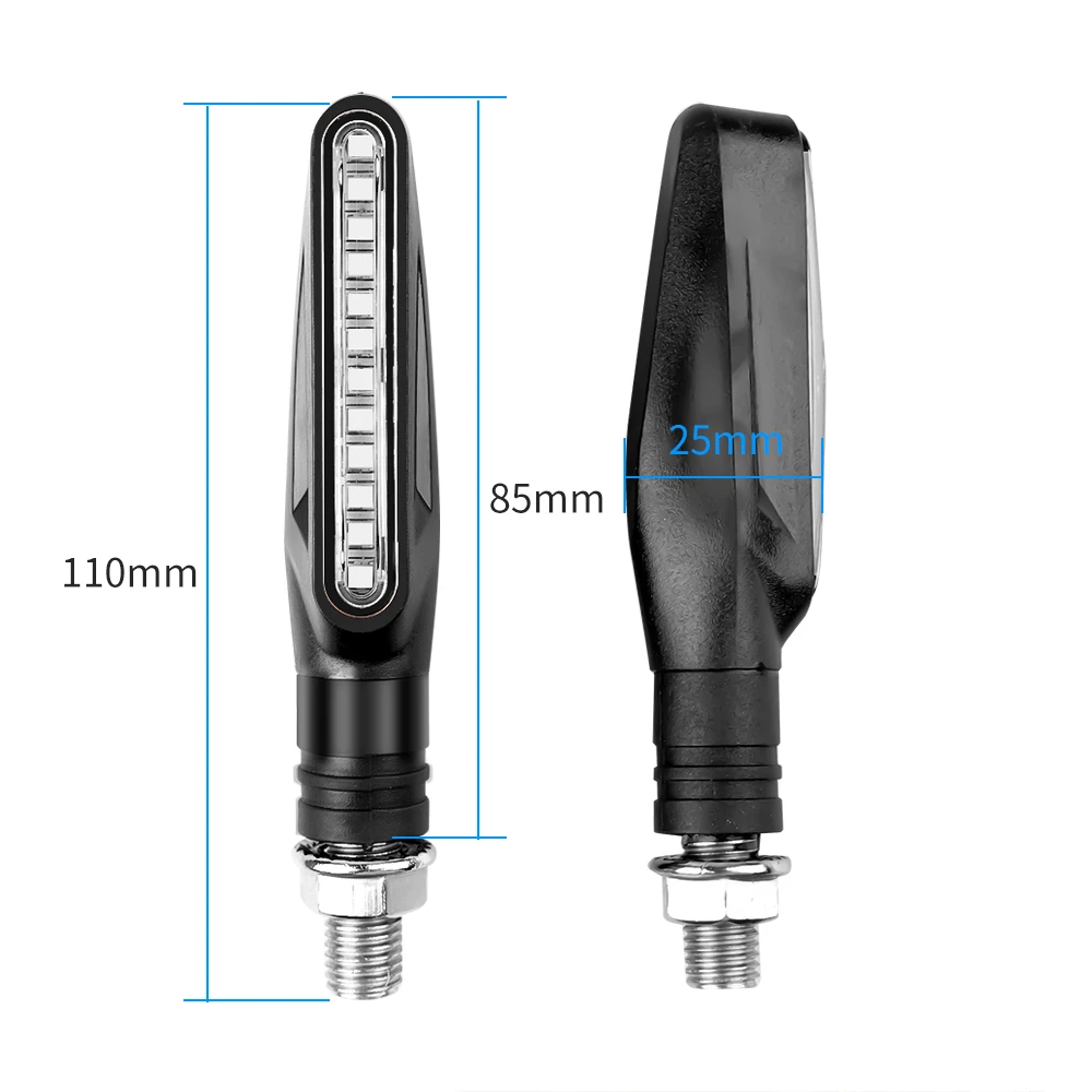 Intermitentes Led para motocicleta, indicadores direccionales, luz intermitente de freno trasero, l&aacute;mpara DRL para motocicleta