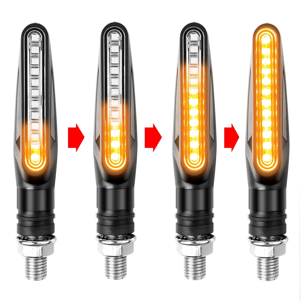 Intermitentes Led para motocicleta, indicadores direccionales, luz intermitente de freno trasero, l&aacute;mpara DRL para motocicleta