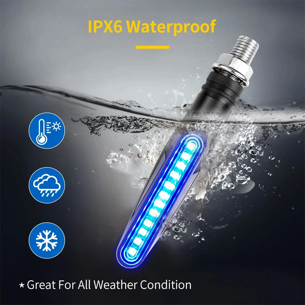 Intermitentes Led para motocicleta, indicadores direccionales, luz intermitente de freno trasero, l&aacute;mpara DRL para motocicleta