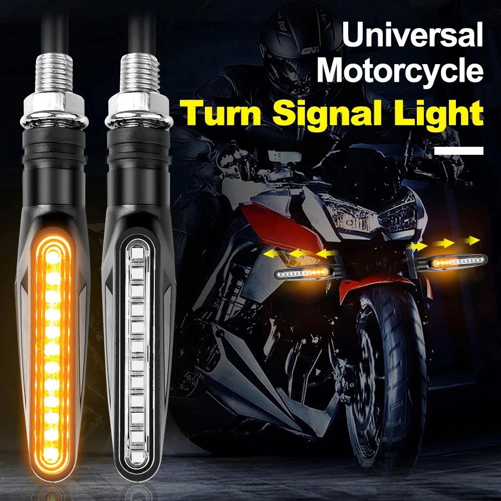 Intermitentes Led para motocicleta, indicadores direccionales, luz intermitente de freno trasero, l&aacute;mpara DRL para motocicleta