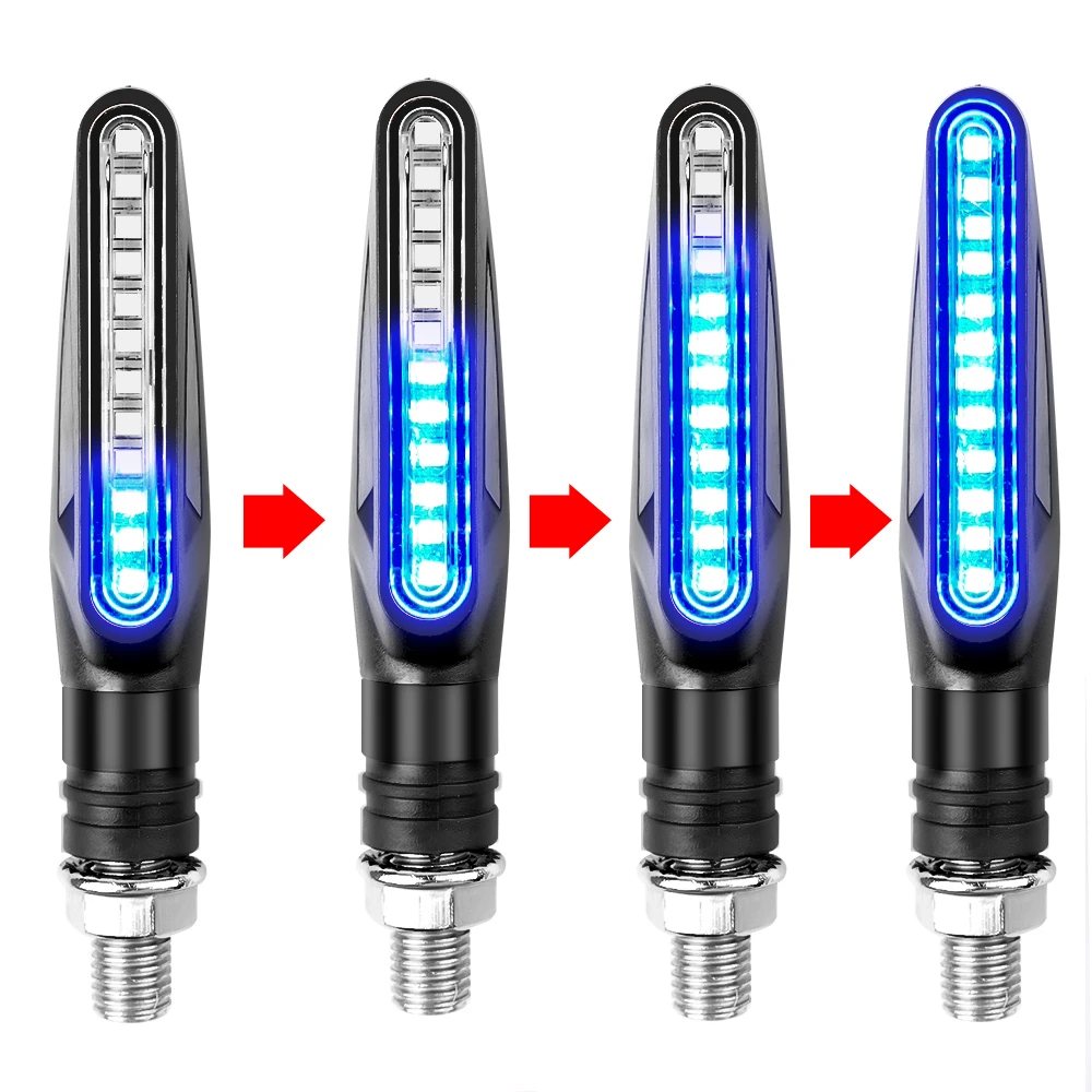 Intermitentes Led para motocicleta, indicadores direccionales, luz intermitente de freno trasero, l&aacute;mpara DRL para motocicleta