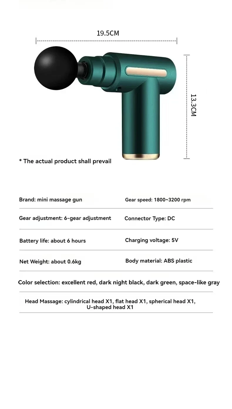Nueva pistola de masaje de Fascia port&aacute;til, Mini pistola de masaje de pies y cuello de tejido profundo, equipo de masaje de cuerpo entero de velocidad ajustable ligero