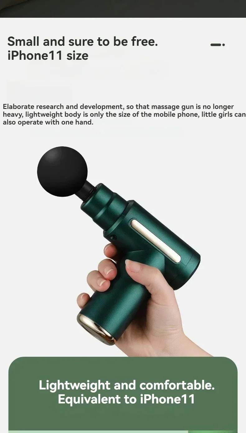 Nueva pistola de masaje de Fascia port&aacute;til, Mini pistola de masaje de pies y cuello de tejido profundo, equipo de masaje de cuerpo entero de velocidad ajustable ligero