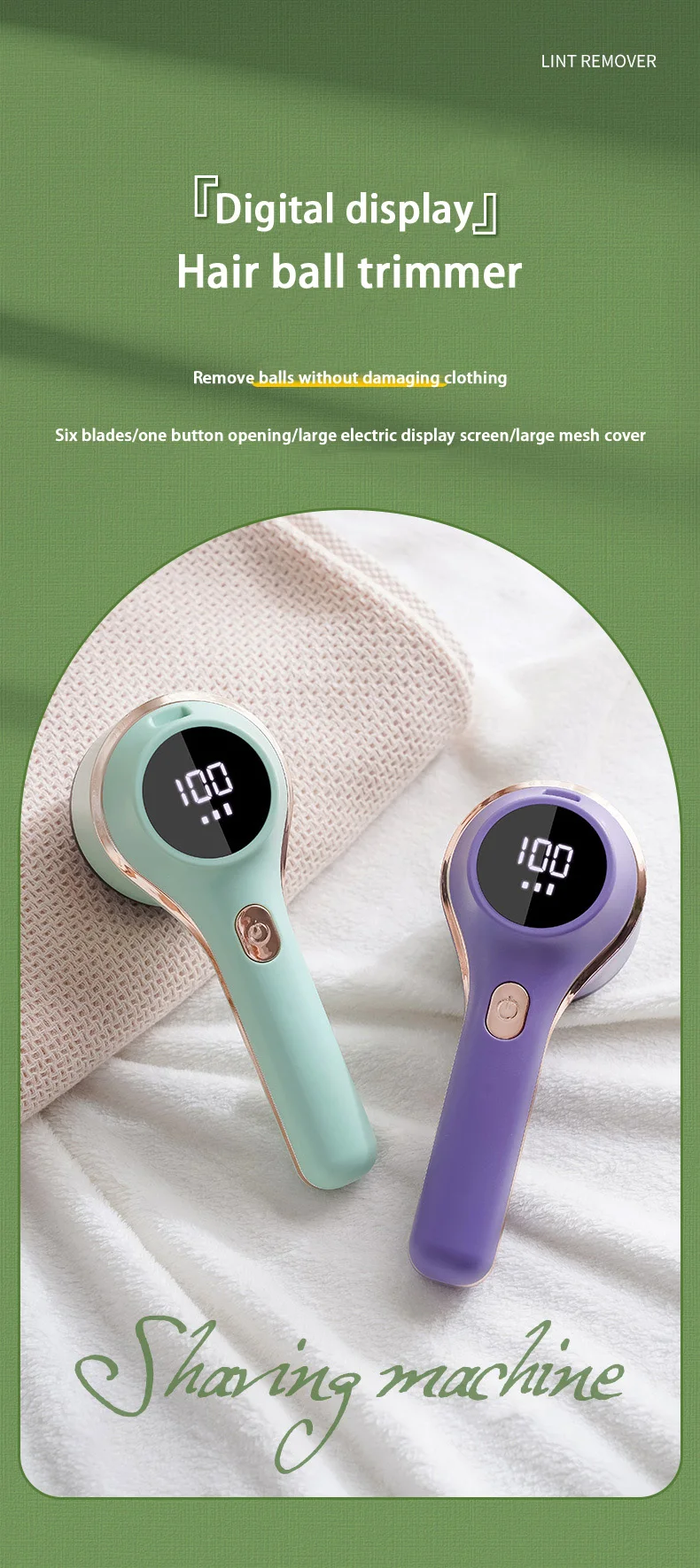 Quitapelusas para ropa, recortador de bolas de pelo, pelusas, pelusas, ropa, su&eacute;ter, tela, afeitadora con LED, el&eacute;ctrico Digital, Remo de pelusas
