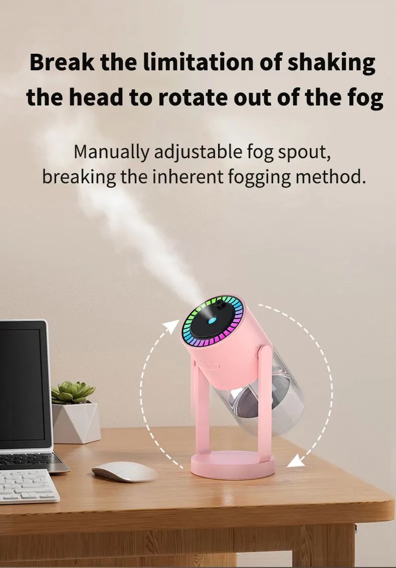 Humidificador de aire de escritorio para coche, proyecci&oacute;n de cielo estrellado, humidificador con cabezal m&oacute;vil, hidrataci&oacute;n creativa, m&aacute;quina con cabezal m&oacute;vil en aerosol USB