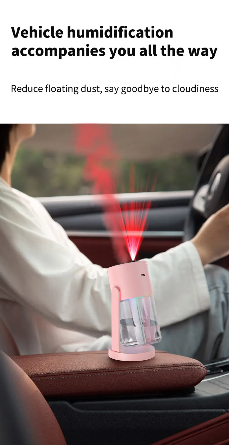 Humidificador de aire de escritorio para coche, proyecci&oacute;n de cielo estrellado, humidificador con cabezal m&oacute;vil, hidrataci&oacute;n creativa, m&aacute;quina con cabezal m&oacute;vil en aerosol USB