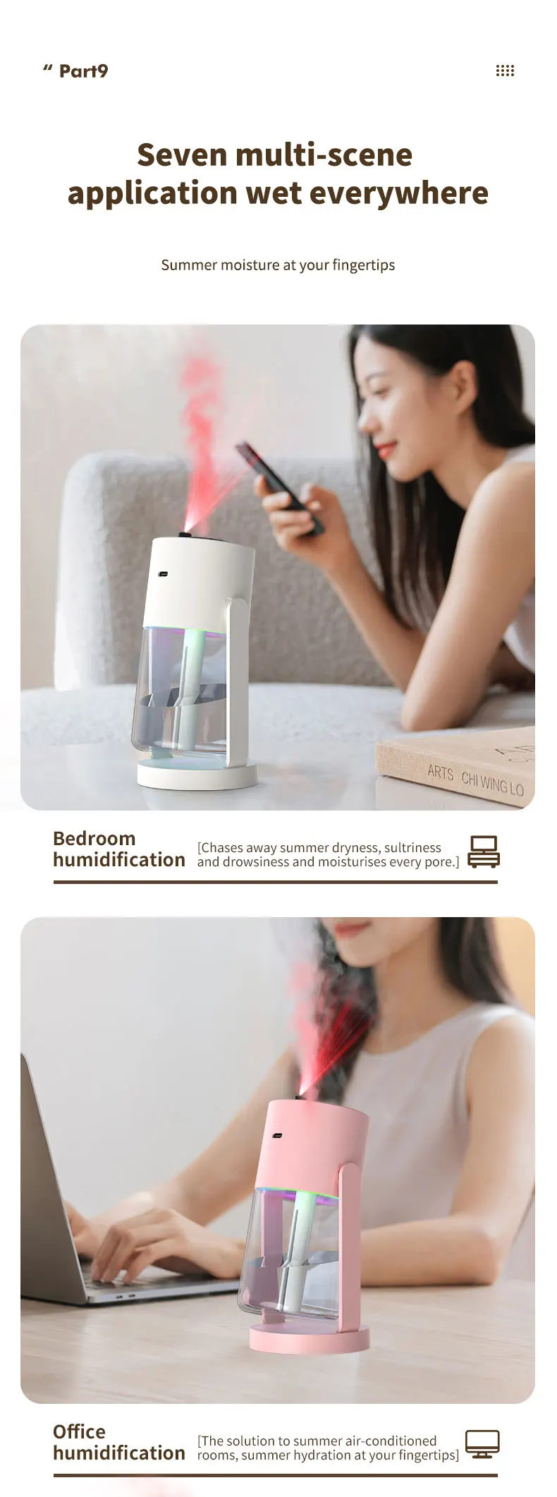 Humidificador de aire de escritorio para coche, proyecci&oacute;n de cielo estrellado, humidificador con cabezal m&oacute;vil, hidrataci&oacute;n creativa, m&aacute;quina con cabezal m&oacute;vil en aerosol USB