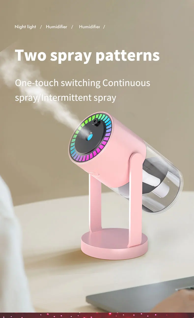 Humidificador de aire de escritorio para coche, proyecci&oacute;n de cielo estrellado, humidificador con cabezal m&oacute;vil, hidrataci&oacute;n creativa, m&aacute;quina con cabezal m&oacute;vil en aerosol USB