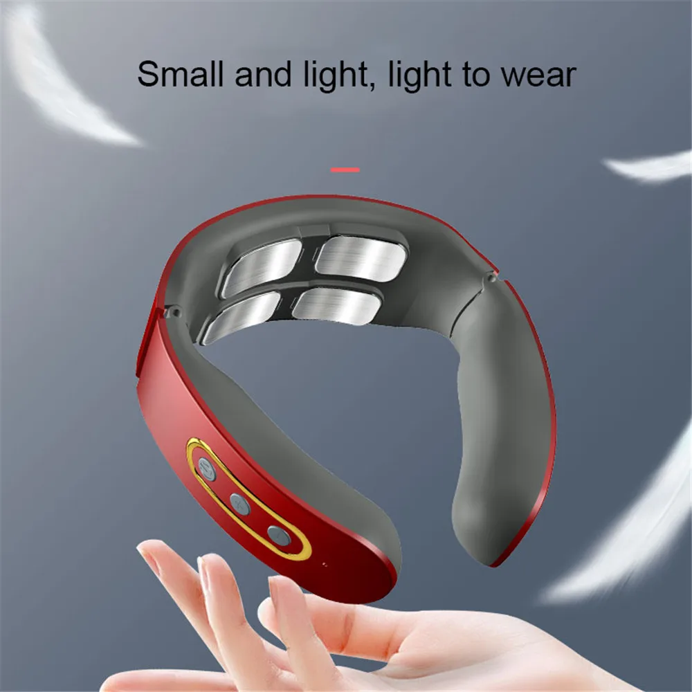 Masajeador el&eacute;ctrico de pulso para cuello y hombros, 6 modos, 9 niveles, calor ajustable, v&eacute;rtebra cervical, relajaci&oacute;n, alivio del dolor, amasadora