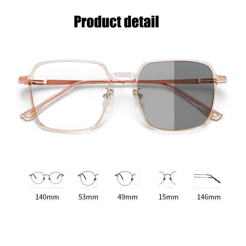 Nuevo estilo, gafas fotocrom&aacute;ticas para miop&iacute;a, gafas que cambian de color para hombres y mujeres, gafas de sol Anti UV, gafas de lujo para miop&iacute;a 0 ~-6.0