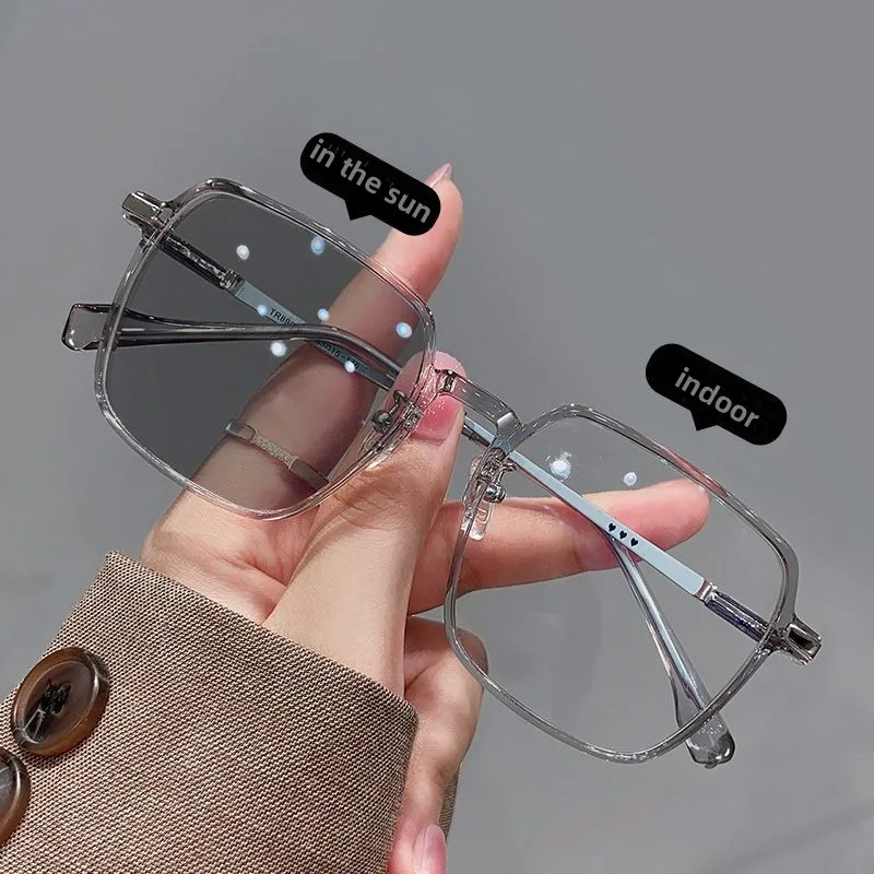 Nuevo estilo, gafas fotocrom&aacute;ticas para miop&iacute;a, gafas que cambian de color para hombres y mujeres, gafas de sol Anti UV, gafas de lujo para miop&iacute;a 0 ~-6.0