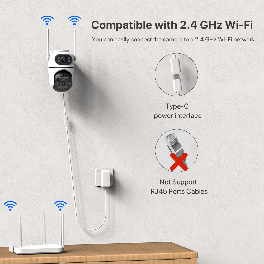 C&aacute;mara PTZ de 8MP, 4K, HD, Wifi, aplicaci&oacute;n iCsee, lente Dual, pantallas duales, c&aacute;mara IP de videovigilancia, seguimiento Ai, CCTV de seguridad para el hogar al aire libre