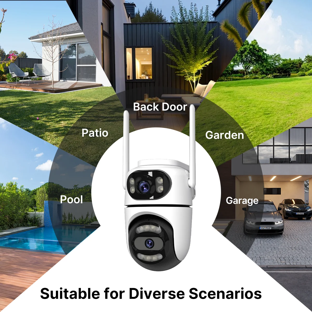 C&aacute;mara PTZ de 8MP, 4K, HD, Wifi, aplicaci&oacute;n iCsee, lente Dual, pantallas duales, c&aacute;mara IP de videovigilancia, seguimiento Ai, CCTV de seguridad para el hogar al aire libre